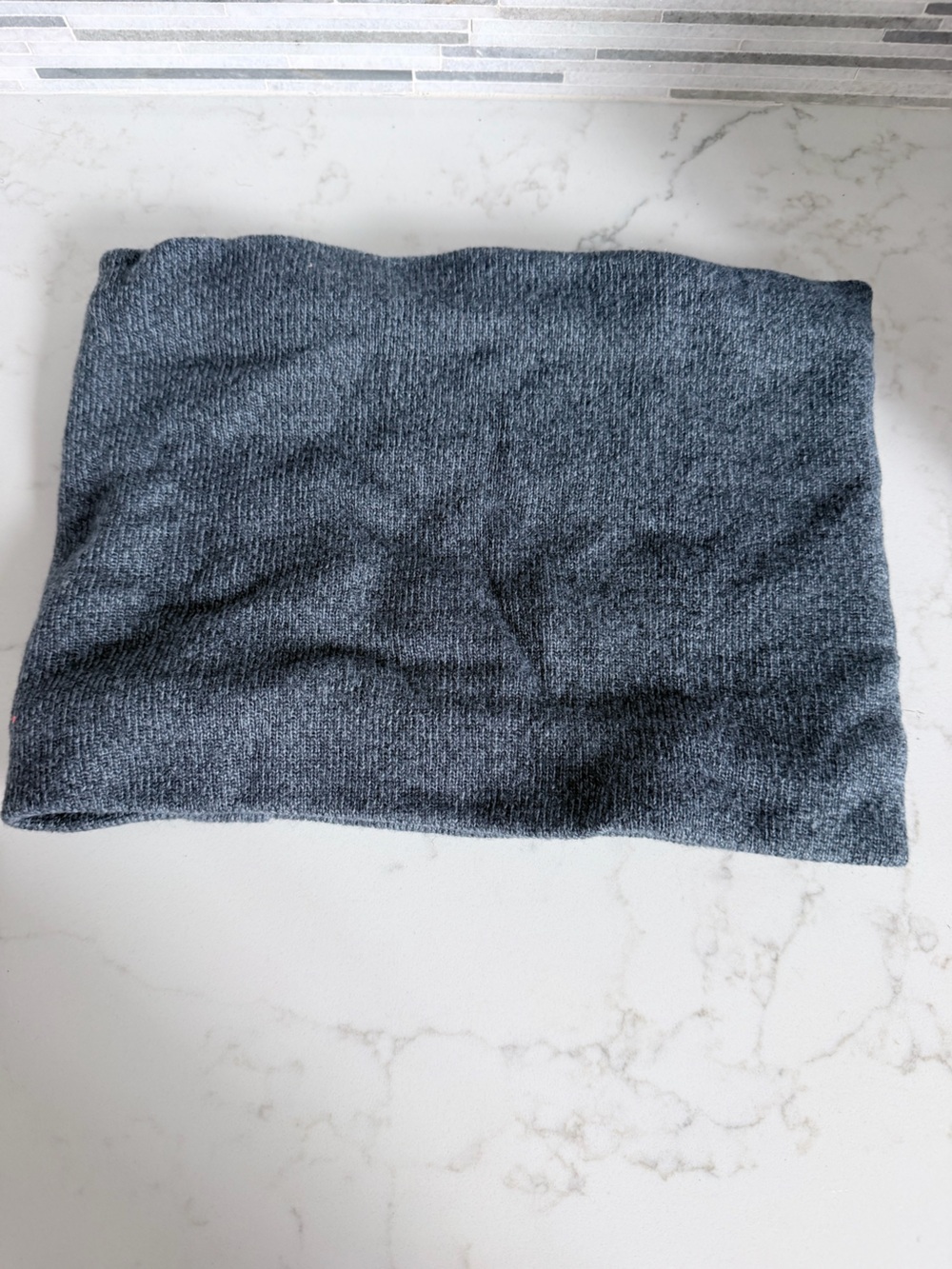 Vintage Y2K Unisex Heather Gray Fleece Lined Knit Neck Warmer cowl neck scarf